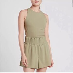 Athleta Cosmic Flutter romper shadow olive size small